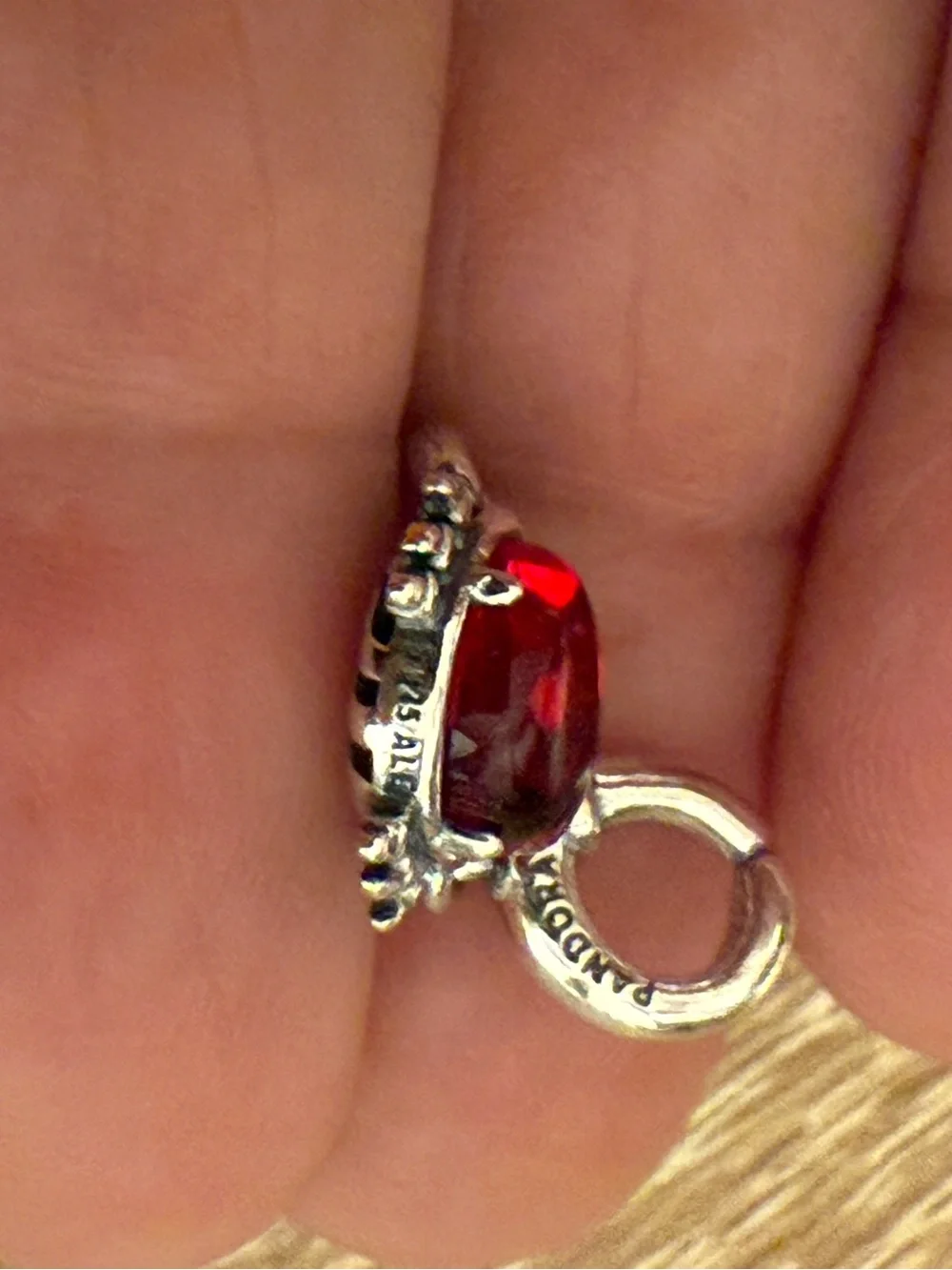 Sterling Silver Red Gem Turtle Pendant Necklace - Unbranded